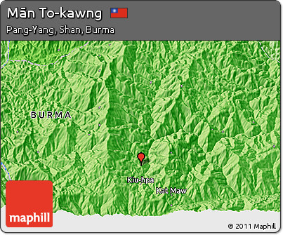 Political 3D Map of Mān To-kawng
