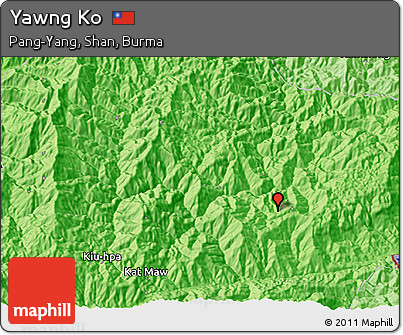 Political 3D Map of Yawng Ko