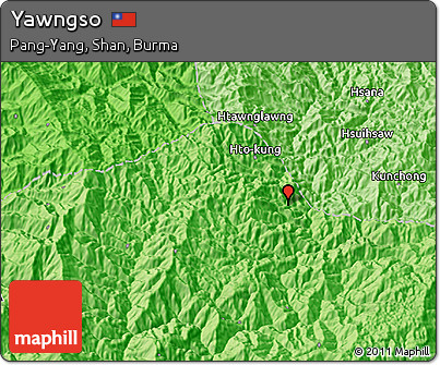 Political 3D Map of Yawngso
