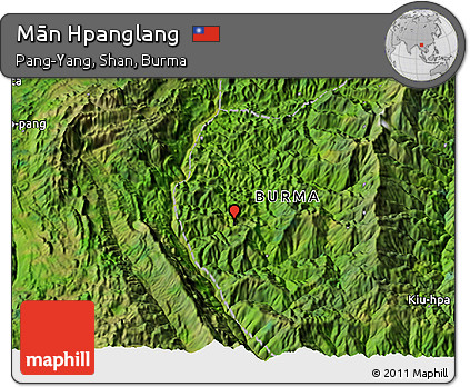 Satellite 3D Map of Mān Hpanglang