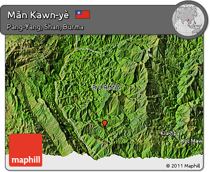 Satellite 3D Map of Mān Kawn-yè