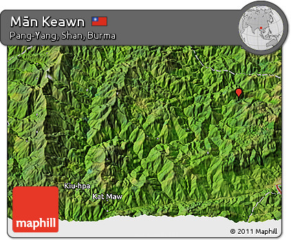 Satellite 3D Map of Mān Keawn