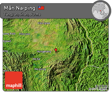 Satellite 3D Map of Mān Na-ping