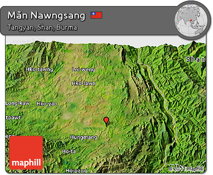 Satellite 3D Map of Mān Nawngsang