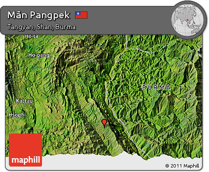 Satellite 3D Map of Mān Pangpek