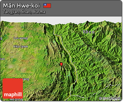 Satellite 3D Map of Mān Hwe-koi