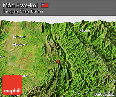 Satellite 3D Map of Mān Hwe-koi