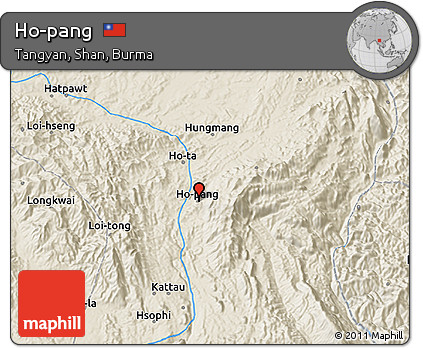 Shaded Relief 3D Map of Ho-pang