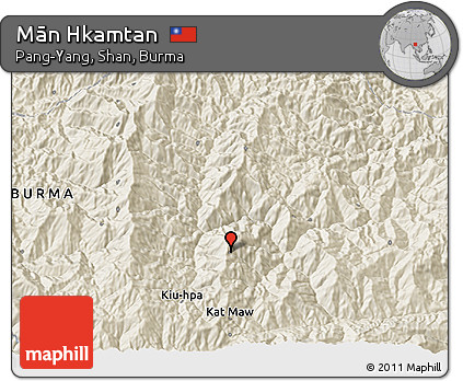 Shaded Relief 3D Map of Mān Hkamtan