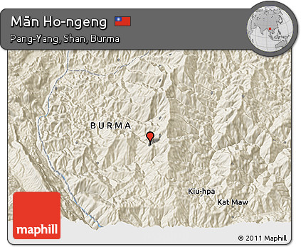 Shaded Relief 3D Map of Mān Ho-ngeng