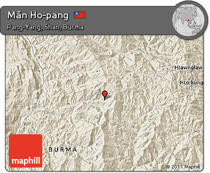 Shaded Relief 3D Map of Mān Ho-pang