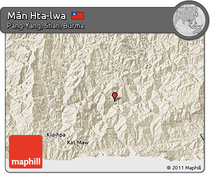 Shaded Relief 3D Map of Mān Hta-lwa