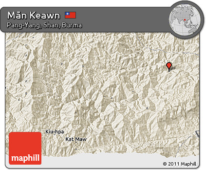 Shaded Relief 3D Map of Mān Keawn