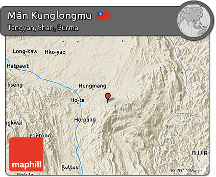Shaded Relief 3D Map of Mān Kunglongmu