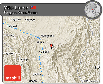 Shaded Relief 3D Map of Mān Loi-se