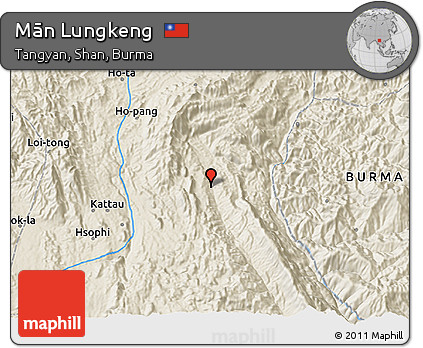 Shaded Relief 3D Map of Mān Lungkeng