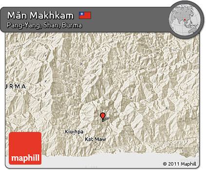 Shaded Relief 3D Map of Mān Makhkam