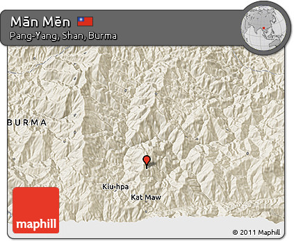 Shaded Relief 3D Map of Mān Mēn