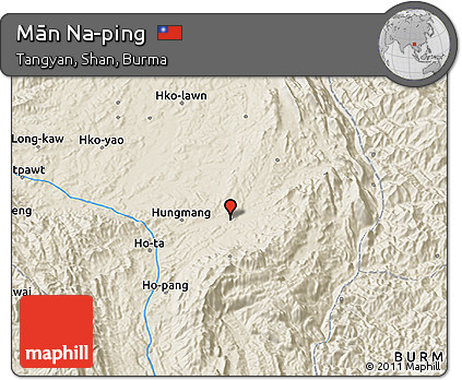Shaded Relief 3D Map of Mān Na-ping