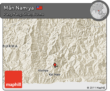 Shaded Relief 3D Map of Mān Nam-ya