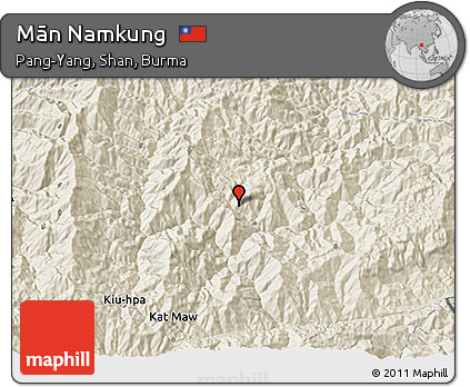 Shaded Relief 3D Map of Mān Namkung
