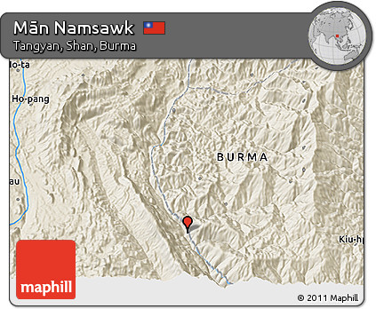 Shaded Relief 3D Map of Mān Namsawk