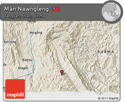 Shaded Relief 3D Map of Mān Nawngleng