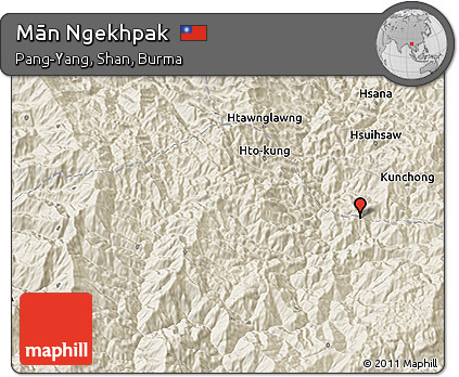 Shaded Relief 3D Map of Mān Ngekhpak