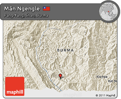 Shaded Relief 3D Map of Mān Ngengle