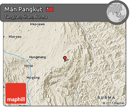 Shaded Relief 3D Map of Mān Pangküt