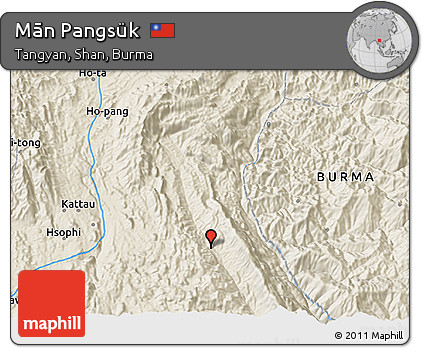Shaded Relief 3D Map of Mān Pangsük