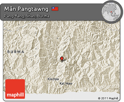 Shaded Relief 3D Map of Mān Pangtawng