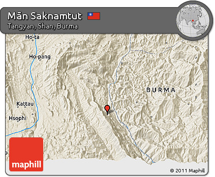 Shaded Relief 3D Map of Mān Saknamtut