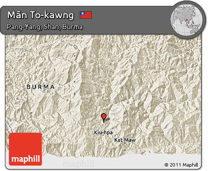 Shaded Relief 3D Map of Mān To-kawng