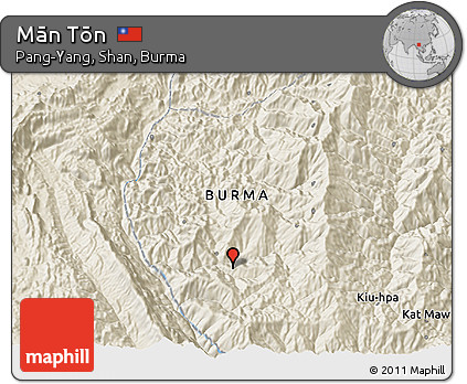 Shaded Relief 3D Map of Mān Tōn
