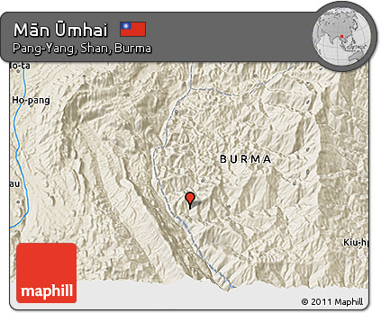 Shaded Relief 3D Map of Mān Ūmhai