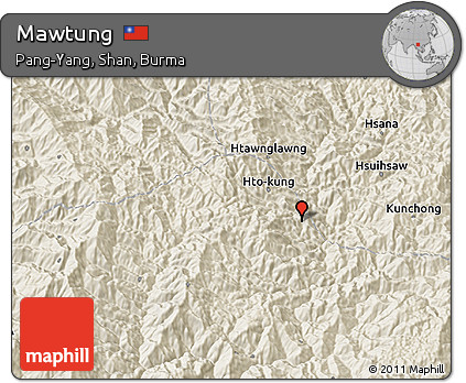 Shaded Relief 3D Map of Mawtung