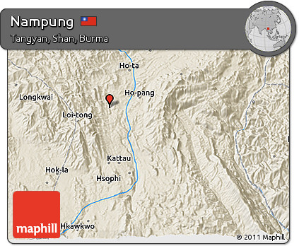 Shaded Relief 3D Map of Nampung