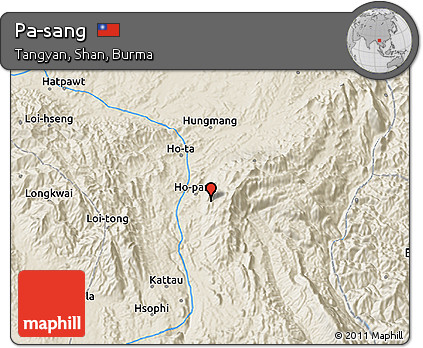 Shaded Relief 3D Map of Pa-sang