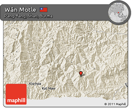 Shaded Relief 3D Map of Wān Motle
