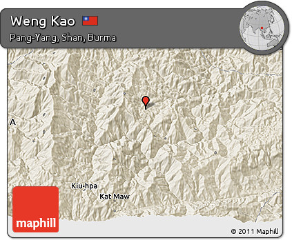 Shaded Relief 3D Map of Weng Kao