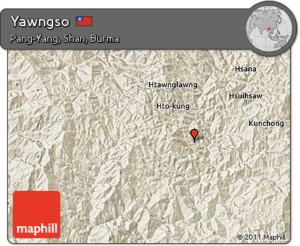 Shaded Relief 3D Map of Yawngso