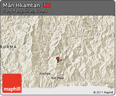 Shaded Relief 3D Map of Mān Hkamtan