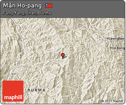 Shaded Relief 3D Map of Mān Ho-pang