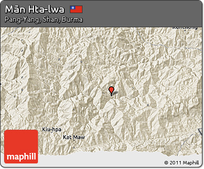 Shaded Relief 3D Map of Mān Hta-lwa