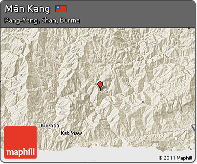 Shaded Relief 3D Map of Mān Kang