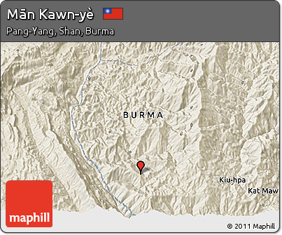Shaded Relief 3D Map of Mān Kawn-yè