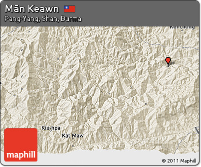 Shaded Relief 3D Map of Mān Keawn