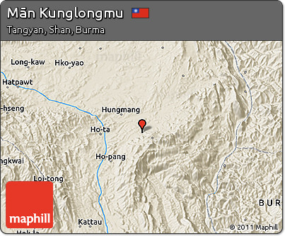 Shaded Relief 3D Map of Mān Kunglongmu