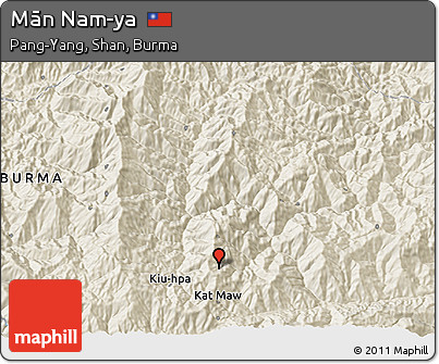 Shaded Relief 3D Map of Mān Nam-ya